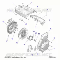 ENGINE, BLOWER HOUSING AND AUTOAVVOLGENTE