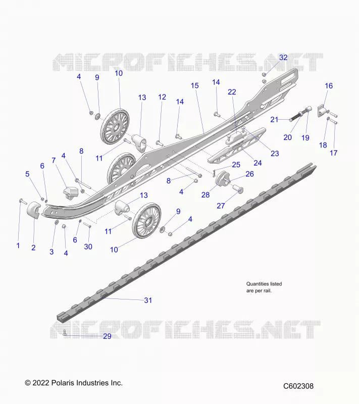 SUSPENSION, RAIL BEAM LH/RH
