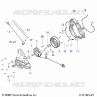 ENGINE, STATOR COVER AND VOLANO