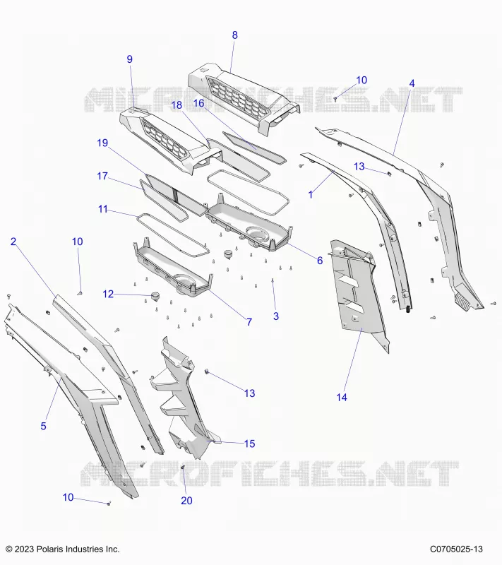 CARROZZERIA POSTERIORE FENDERS AND BEZELS- Z24NEF99AR/AM/BR/BM (C0705025-13)