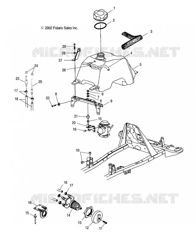 CARBURANTE TANK AND CARBURATORE MOUNTING