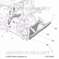 CHASSIS, FRONT GEARCASE AND PARAURTI ANTERIORE