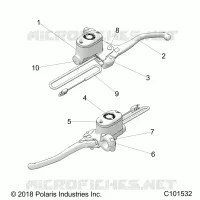 BRAKES, FRONT BRAKE LEVER AND CILINDRO PRINCIPALE