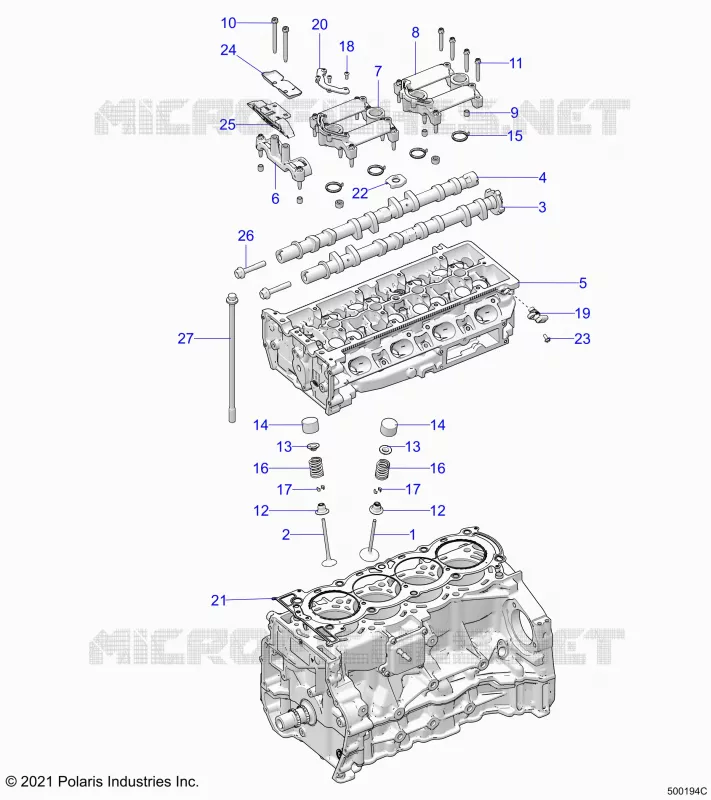 ENGINE, HEAD ASM AND VALVOLE
