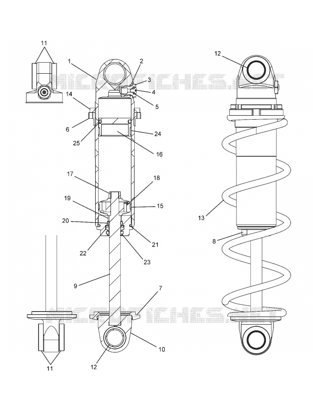 SUSPENSION, SHOCK ANTERIORE TRACK (CLEAR COIL OVER)