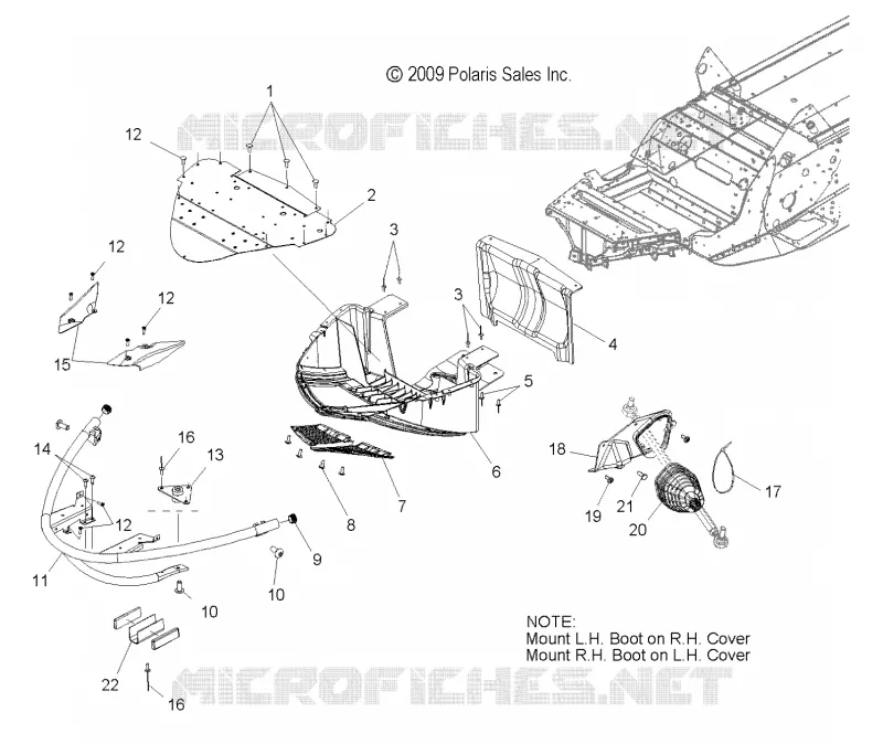 PARAURTI ANTERIORE, NOSEPAN AND TIE ROD BOOT