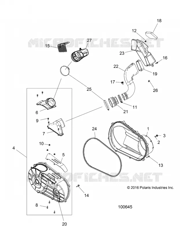 DRIVE TRAIN, COPERCHIO FRIZIONE AND DUCTING