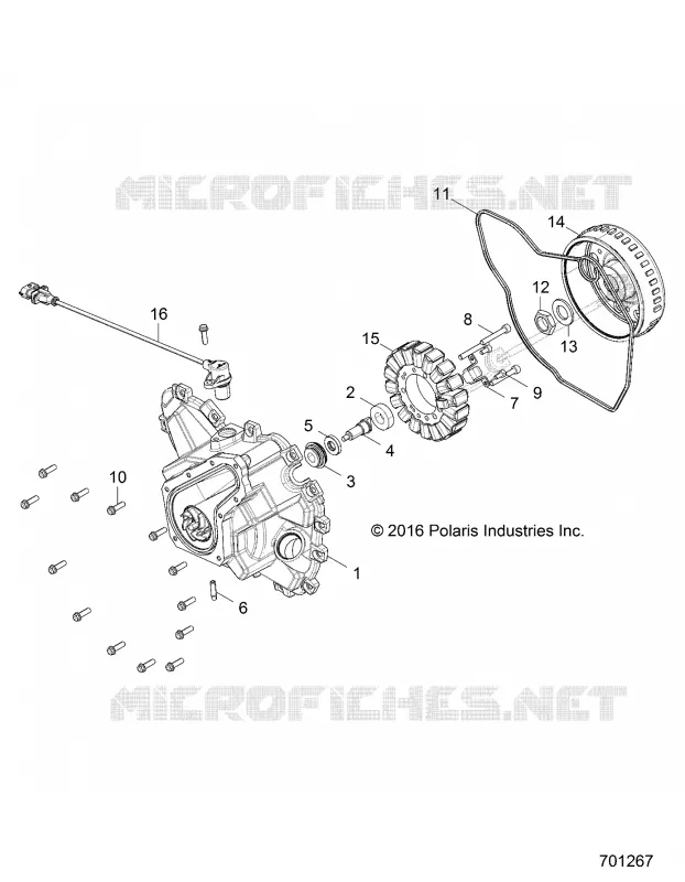 ENGINE, STATOR COVER AND FLYRUOTA