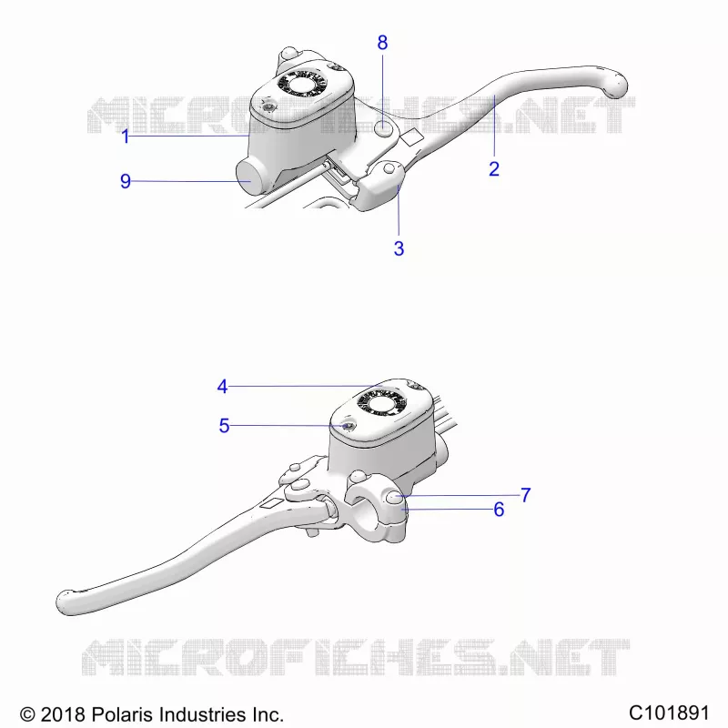 BRAKES, FRONT BRAKE LEVER AND CILINDRO PRINCIPALE