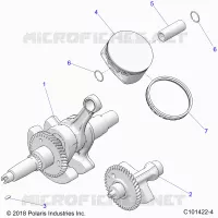 ENGINE, ALBERO MOTORE, PISTON AND BALANCE SHAFT