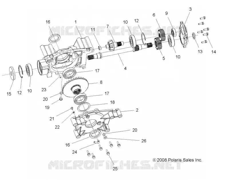 TRASMISSIONE, MID SCATOLA DEGLI INGRANAGGI INTERNALS