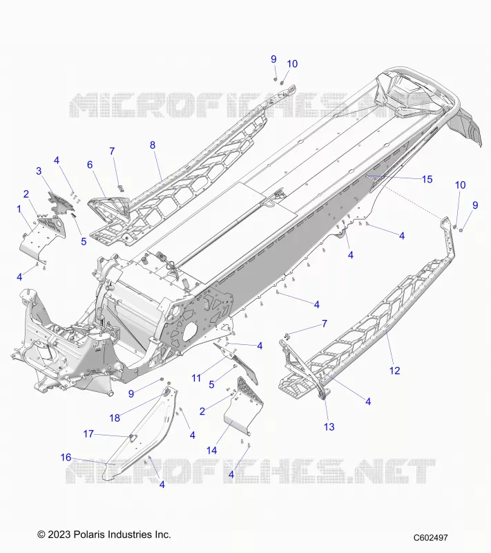 CHASSIS, PROTEZIONE FRIZIONE, FOOTRESTS, AND RUNNINGBOARDS