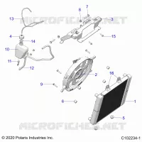 ENGINE, SISTEMA DI RAFFREDDAMENTO, RADIATOR, FAN &amp; OVERFLOW BOTTLE