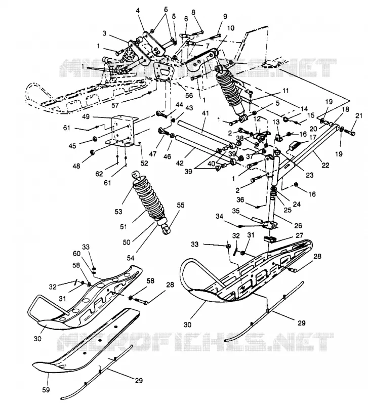 SOSPENSIONI ANTERIORI and SCIARE 500 EFI SKS 0962574, 500 EFI RMK 0962974, and EURO (4931983198B001)