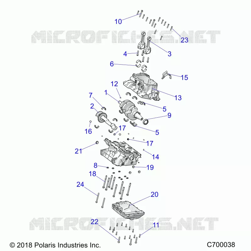 ENGINE, CRANKCASE AND ALBERO MOTORE