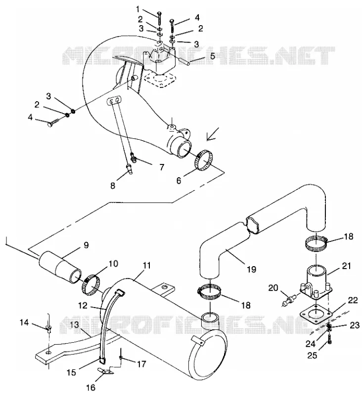 IMPIANTO DI SCARICO SLT 700 B964166 and Intl. SLT 700 I964166 (4933923392B004)