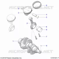 ENGINE, ALBERO MOTORE AND PISTON