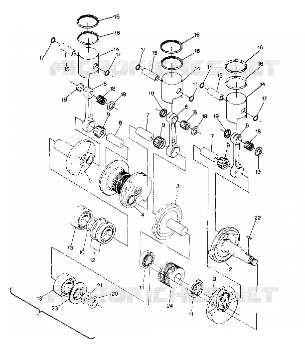PISTONE AND ALBERO MOTORE 650 (4916801680025A)