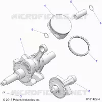 ENGINE, ALBERO MOTORE, PISTON AND BALANCE SHAFT