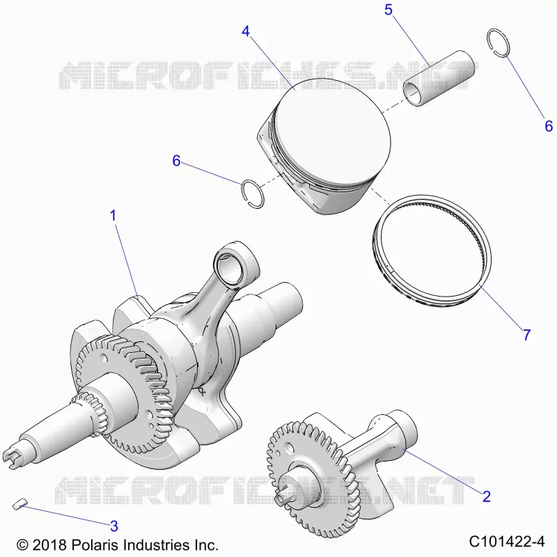 ENGINE, ALBERO MOTORE, PISTON AND BALANCE SHAFT
