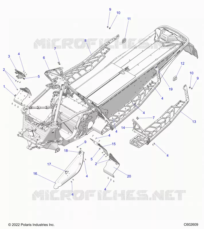 CHASSIS, PROTEZIONE FRIZIONE, FOOTRESTS, AND RUNNINGBOARDS