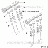 ENGINE, CAM SHAFTS AND VALVOLE
