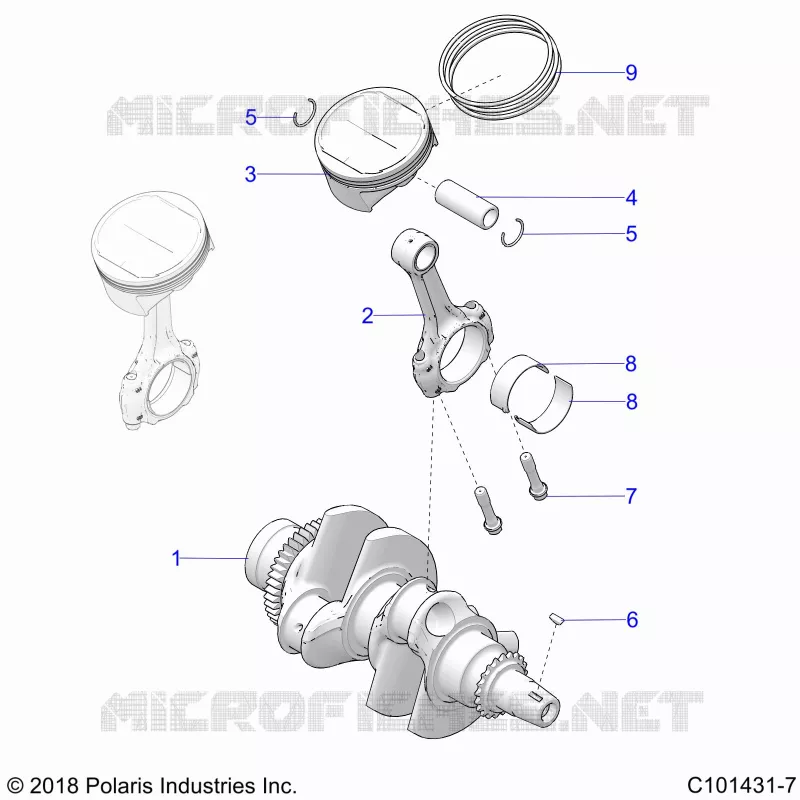 ENGINE, ALBERO MOTORE AND PISTON