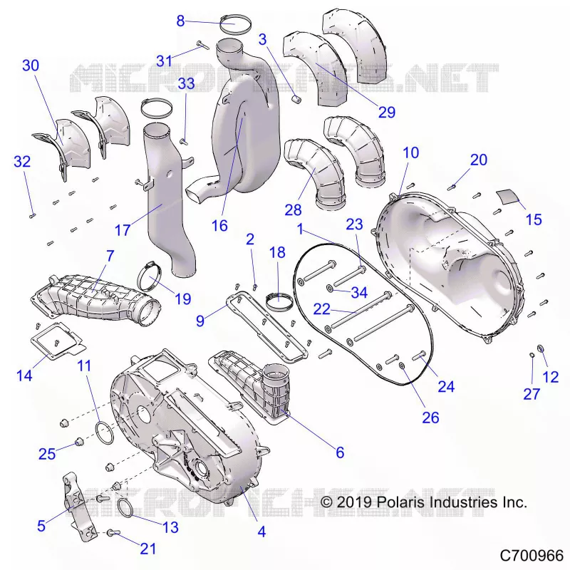 TRASMISSIONE, CLUTCH COVER AND DUCTING