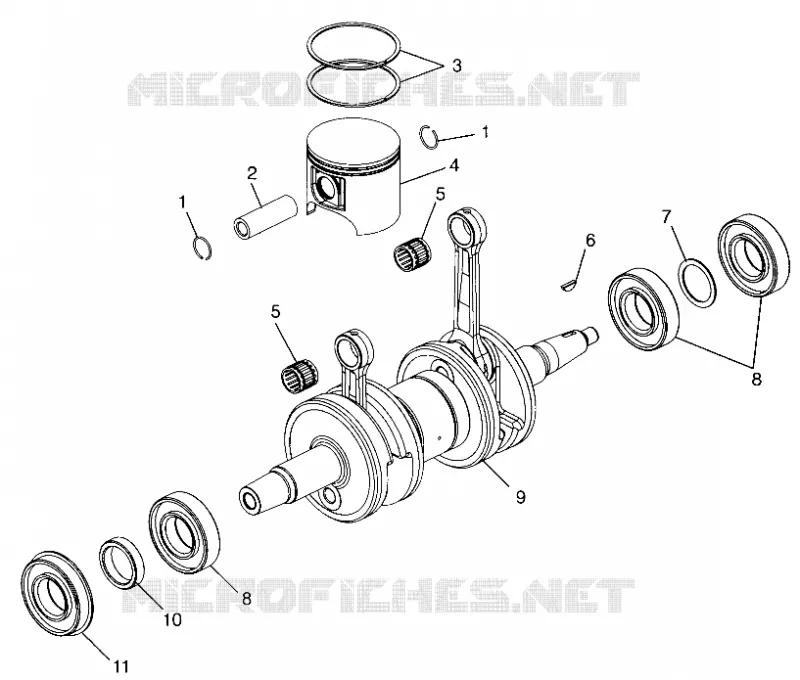 PISTONEEE   ALBERO MOTORE 700 RMK 0970966, 700 SKS 0970566 AND EUROPEAN 700 SKS (4938573857C009)