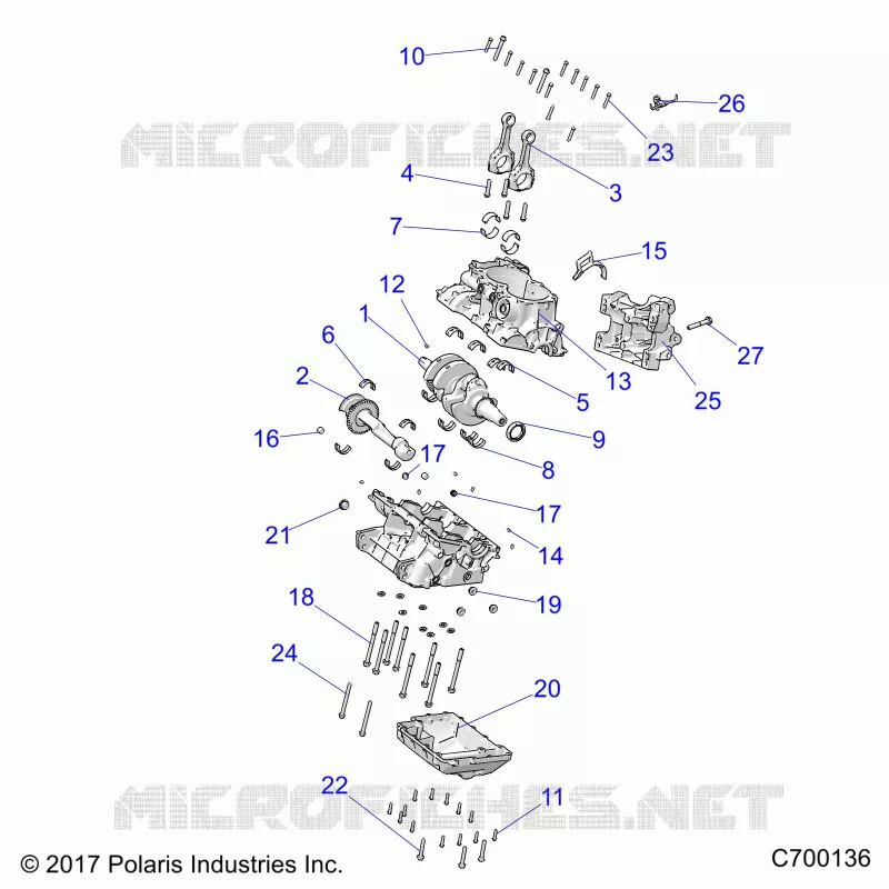 ENGINE, CRANKCASE AND ALBERO MOTORE