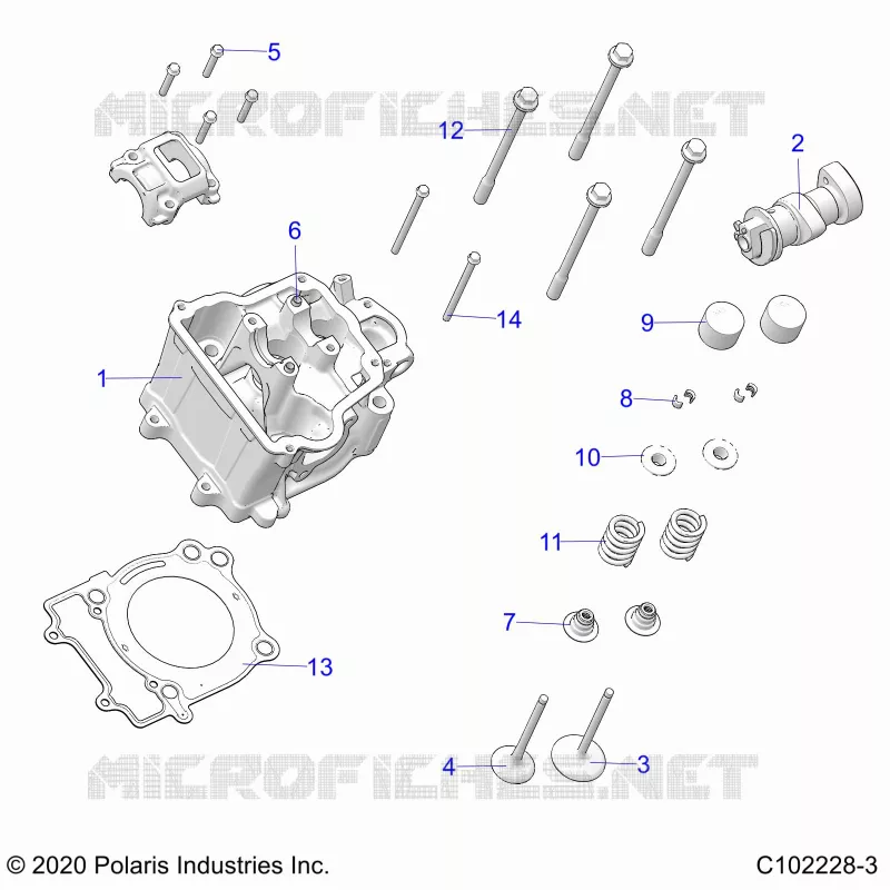 ENGINE, TESTA CILINDRO, CAM AND VALVES