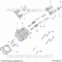 ENGINE, TESTA CILINDRO, CAMS AND VALVES