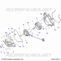 ENGINE, STATOR COVER AND FLYRUOTA