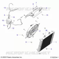 ENGINE, SISTEMA DI RAFFREDDAMENTO, RADIATOR, FAN & OVERFLOW BOTTLE