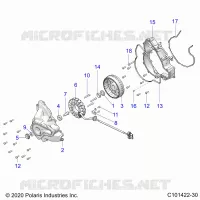 ENGINE, STATOR COVER AND FLYRUOTA