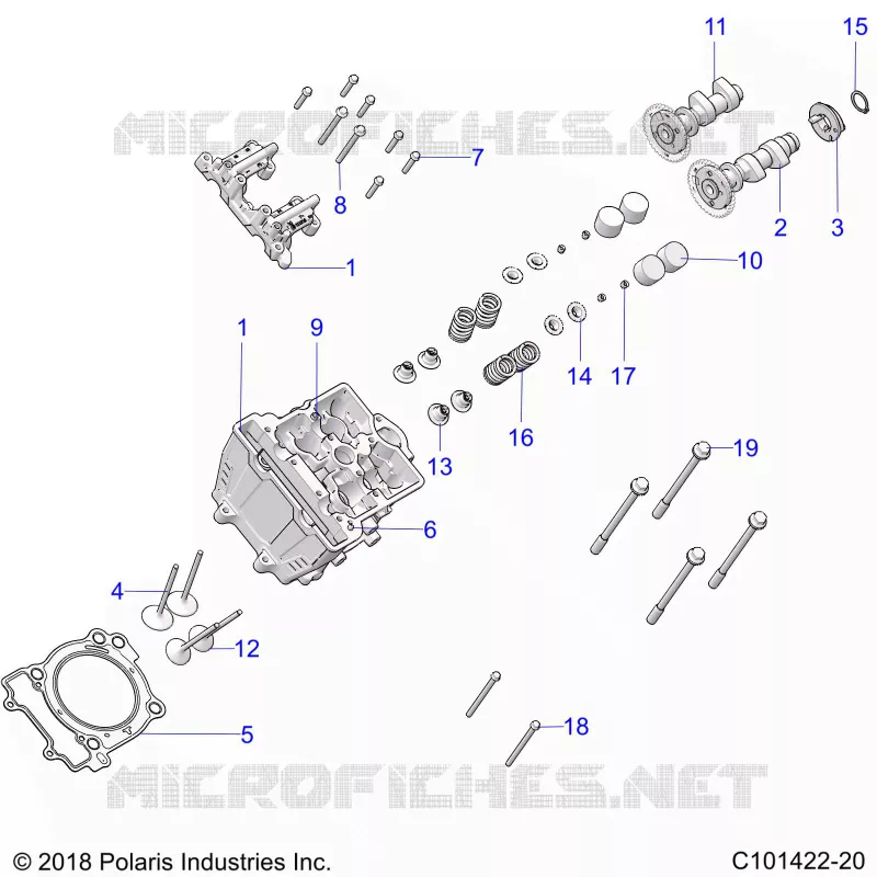 ENGINE, TESTA CILINDRO, CAMS AND VALVES