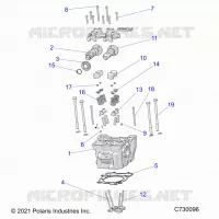 ENGINE, TESTA CILINDRO, CAMS AND VALVES