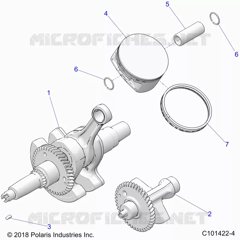 ENGINE, ALBERO MOTORE, PISTON AND BALANCE SHAFT