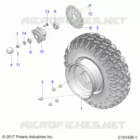 RUOTAS, FRONT TIRE AND BRAKE DISK