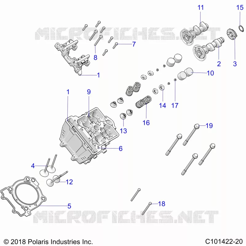 ENGINE, TESTA CILINDRO, CAMS AND VALVES