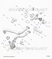 MOTORE, COOLANT PUMP AND THERMOSTAT