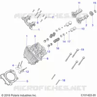 ENGINE, TESTA CILINDRO, CAMS AND VALVES