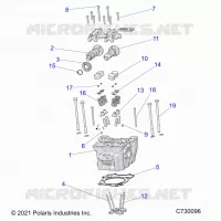 ENGINE, TESTA CILINDRO, CAMS AND VALVES