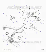MOTORE, COOLANT PUMP AND THERMOSTAT