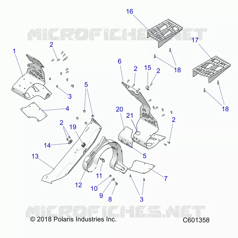 CHASSIS, PROTEZIONE FRIZIONE AND FOOTRESTS