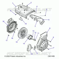 ENGINE, BLOWER HOUSING AND AUTOAVVOLGENTE