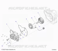 ENGINE, STATOR COVER AND FLYRUOTA