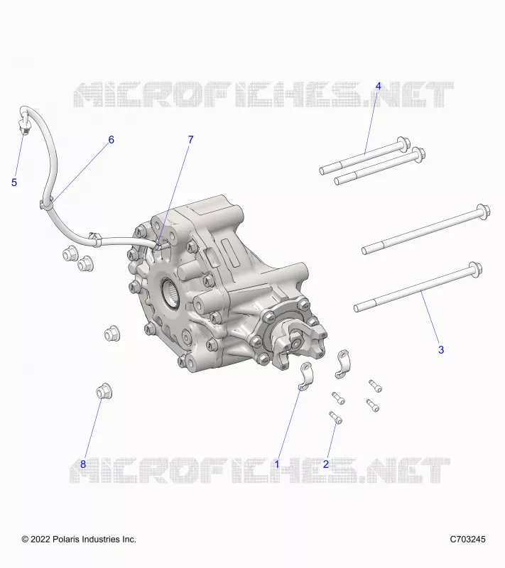 TRASMISSIONE, GEARCASE, REAR, MOUNTING