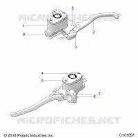 BRAKES, FRONT BRAKE LEVER AND CILINDRO PRINCIPALE