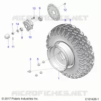 RUOTAS, FRONT TIRE AND BRAKE DISK